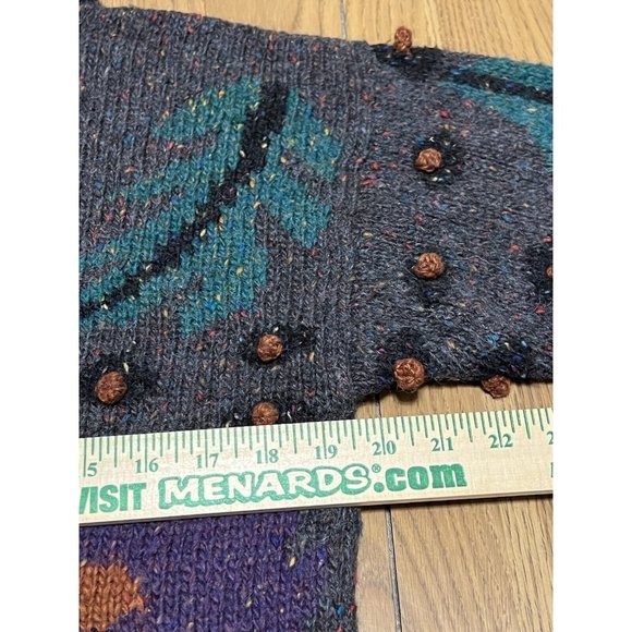 Susann D Size Medium Hand-Knit Wool Blend Multicolor Art-to-Wear Womens Sweater - Picture 8 of 10